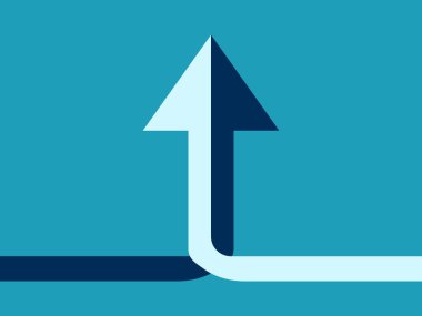 Mergers for growth. Two arrows merge together. business concept vector illustration