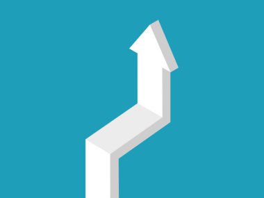 The arrow grows in a ladder pattern. an arrow pointing to the sky vector illustration eps