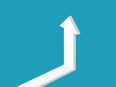 white arrow grows. business concept vector illustration
