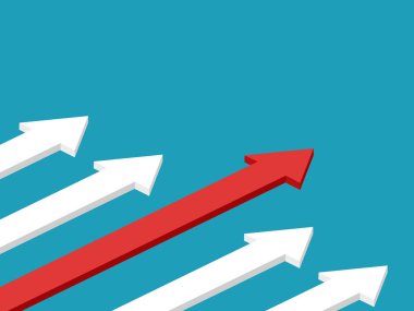 The red arrow is the leader. competitive differences. business concept vector