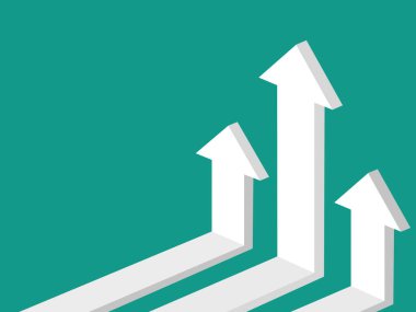 Arrow graph indicates growth. business concept vector
