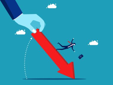 Businessmen encounter economic poison beset. Recession and decline of business. vector