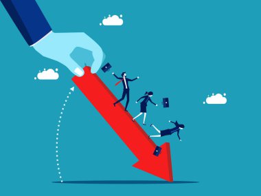 Entrepreneurs encounter the toxic economic crisis. Recession and decline of business. vector illustration