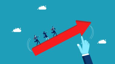 Businessman hands support business growth. lead the organization forward. business concept vector