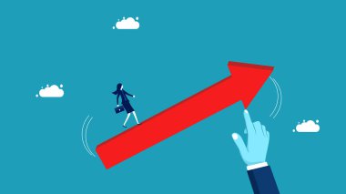 Businessman supports business growth. Adviser for growth. business concept vector