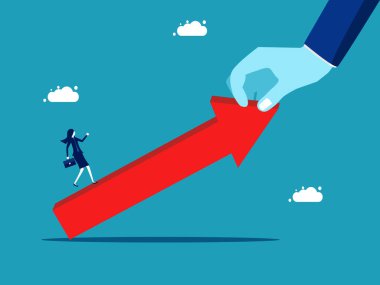 Businessman hands support business growth. Consultant for job growth. business concept vector