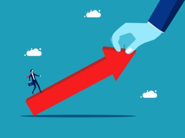 Businessman hands support business growth. Consultant for job growth. business concept vector