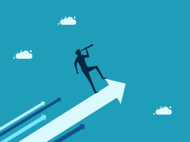 man manager sees the future growth arrow. Business and investment concept. vector illustration eps