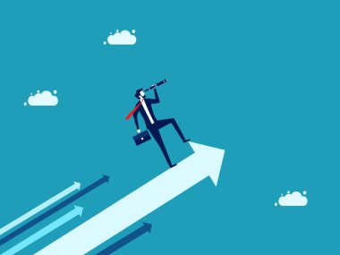 man manager sees the future growth arrow. Business and investment concept. vector illustration eps