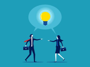 Business people and colleagues brainstorm ideas and creativity at work. effective communication vector