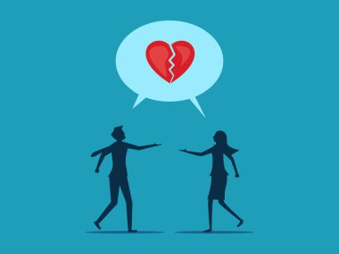 Business people and colleagues ideas are not the same. Inefficient communication and incompatibility vector