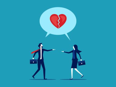 Business people and colleagues ideas are not the same. Inefficient communication and incompatibility vector