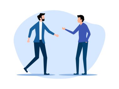 Conversation or brainstorming. Team communication. Colleagues in business team discussing work vector