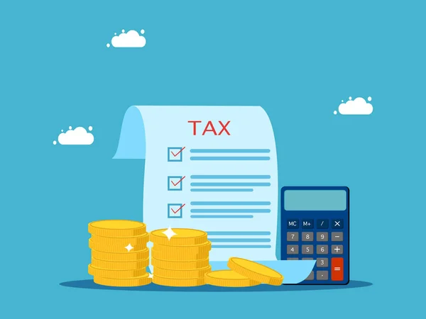 Steuern Oder Abgaben Steuerprüfungsunterlagen Geschäftskonzept Vektor Illustration Eps — Stockvektor