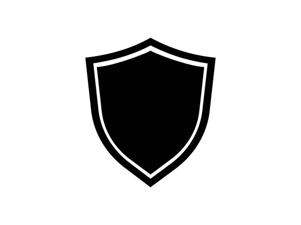 Εικόνα Ασπίδας Σιλουέτας Απομονωμένο Λευκό Φόντο Διάνυσμα Έννοιας Προστασίας — Διανυσματικό Αρχείο