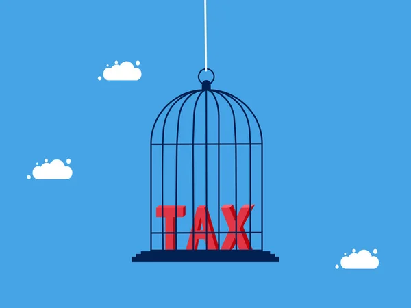 Steuerkontrolle Das Steuerzeichen Ist Vogelkäfig Angebracht Geschäftskonzept Vektor Illustration — Stockvektor