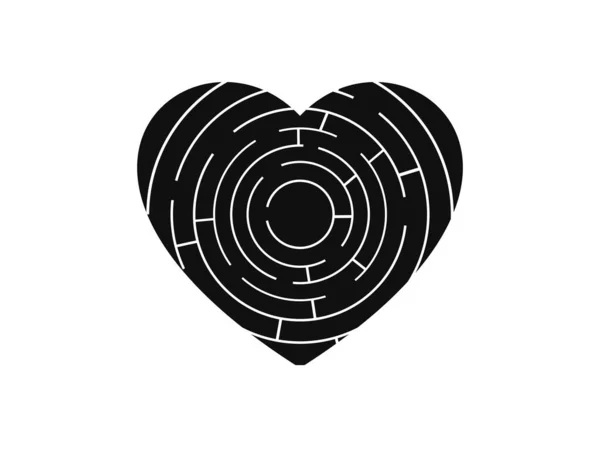 Labyrinth Rätsel Herzen Puzzle Kopf Vektor Illustration Eps — Stockvektor