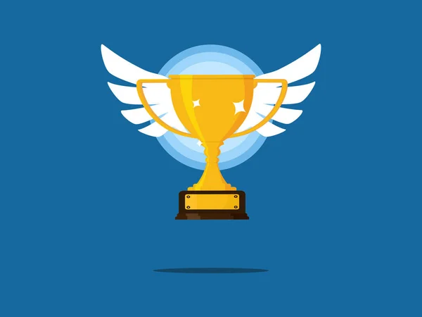 Trophy Has Wings Can Fly Success Victory Concept Vector — Stock Vector