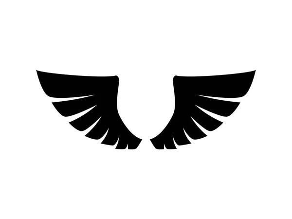 鳥の羽や天使のシルエット 翼のペア ベクターイラスト編 — ストックベクタ