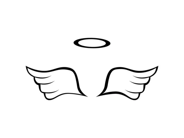 Ангельські Крила Кільцями Пара Крил Русі Векторні — стоковий вектор