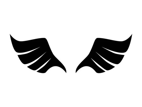 Silhouette Von Vogelflügeln Oder Engeln Ein Paar Flügel Vektorillustration Eps — Stockvektor