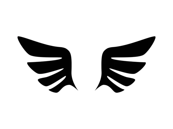 Silhouet Van Vogelvleugels Engelen Een Paar Vleugels Vector Illustratie Eps — Stockvector