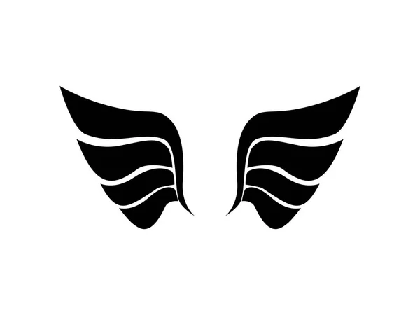 Silueta Ptačích Křídel Nebo Andělů Pár Křídel Vektorová Ilustrace Eps — Stockový vektor