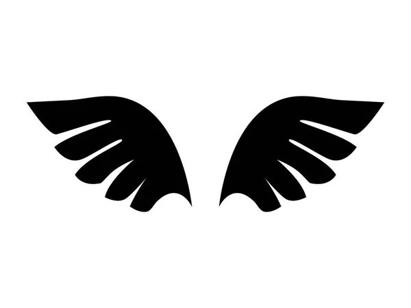 Silhouette Ailes Oiseaux Anges Paire Ailes Illustration Vectorielle Eps — Image vectorielle