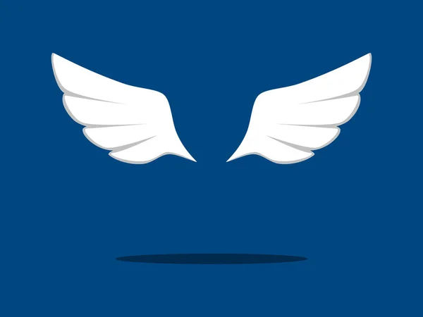Asas Pássaro Anjos Brancos Par Asas Ilustração Vetorial Eps — Vetor de Stock