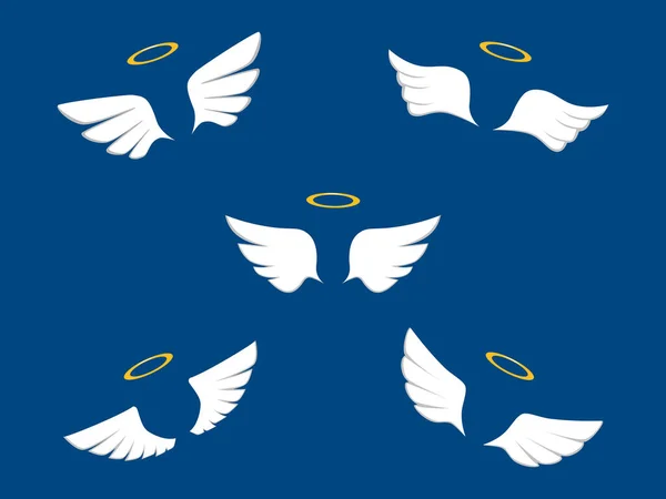 Anielskie Skrzydła Kolekcja Aniołów Lub Skrzydeł Ptaków Ilustracja Wektora — Wektor stockowy
