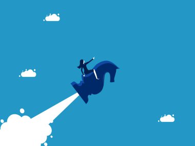Strateji lideri ya da iş planlayıcısı. Satranç atı süren bir iş kadını. vektör