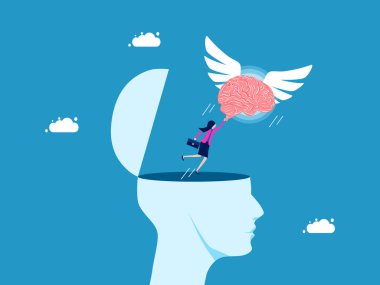 İş bağımsız düşünce. Beynin iş kadınını baş vektörlerinden ayırmak için kanatları vardır.