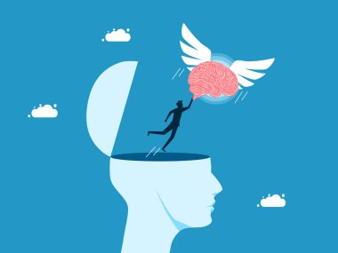 İş bağımsız düşünce. Beynin iş adamlarını kafalarından atmak için kanatları vardır.