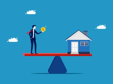 Mülkün uygun değeri ya da satın alınması. Parası ve evi olan bir iş adamı.