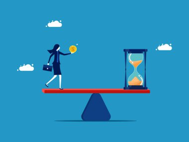 Zaman değeri ya da fırsat maliyeti. Parası ve saati olan bir iş kadını.