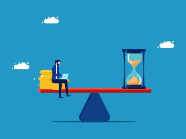 Zaman değeri ya da fırsat maliyeti. Parası ve kum saati olan bir iş adamı.