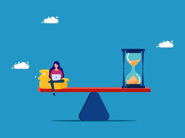 Zaman değeri ya da fırsat maliyeti. Parası ve saati olan bir kadın.