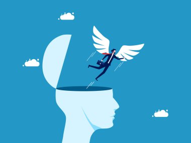 Zihnini boşalt. Kanatlı bir işadamı kafasından özgürce uçuyor.