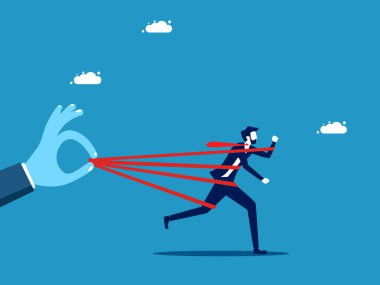 Tekel işi. Büyük işletmelerle rekabet etmek. İş adamı büyük bir iş adamıyla dövüşüyor.