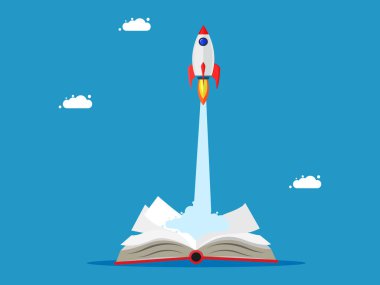 Kitaplar yeniliğin ve bilgi gelişiminin kaynağıdır. Bir roket bir kitap vektörünün gücüyle uçabilir.