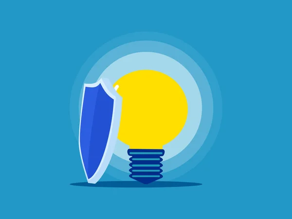 Kreativní Ochrana Vektorová Ilustrace Ochranného Štítu Lampy — Stockový vektor