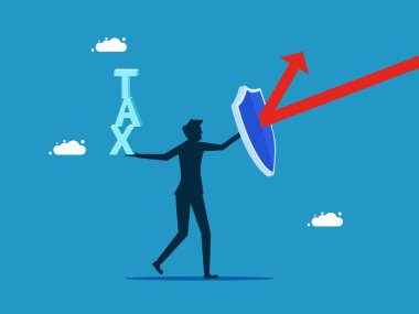 Vergi indirimlerini koru. Ok vergisi kalkan vektörü olan adam