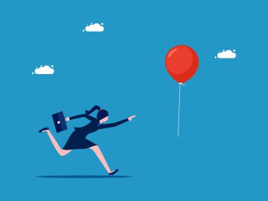 Baloncuk krizi ve enflasyon. İş kadını kaçan balon taşıyıcısını kovalıyor