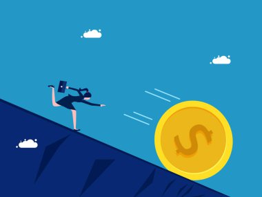 Kriz finans ve yatırım. Kaçak para işkadını vektörü