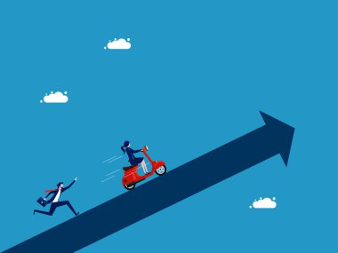 İş adamı arabadan düşermiş. konsept yatırım vektörü