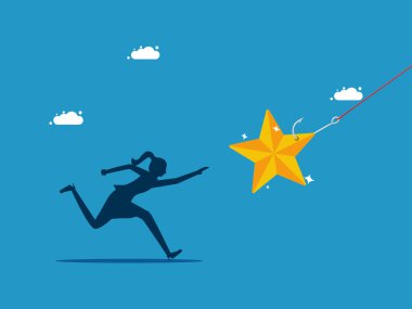 Başarıyı kandırmak. Başarılı bir iş kadınının kurbanıdır. vektör