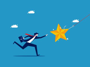 Başarıyı kandırmak. Başarı kurbanı bir iş adamı. vektör