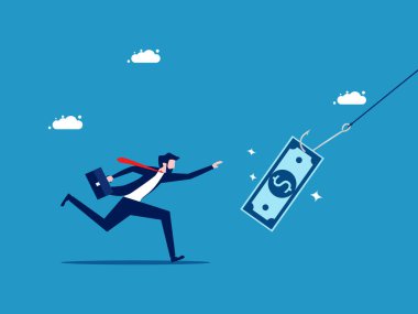 Para dolandırıcılığı. Para mağduru bir iş adamı. vektör