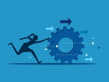 İlerleme için sürüş işi. Kadın vites ileri taşıyıcı