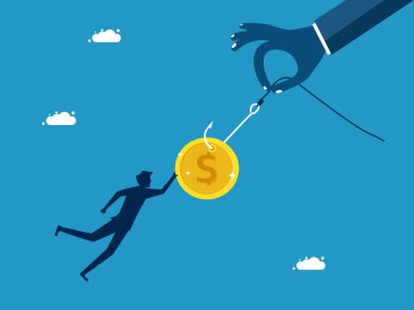 Hile yapmak. Para kurbanı bir adam. vektör